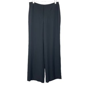 Chico’s Pants 2 Womens Large 12 Black Platinum Flat Front Career Wear High Rise